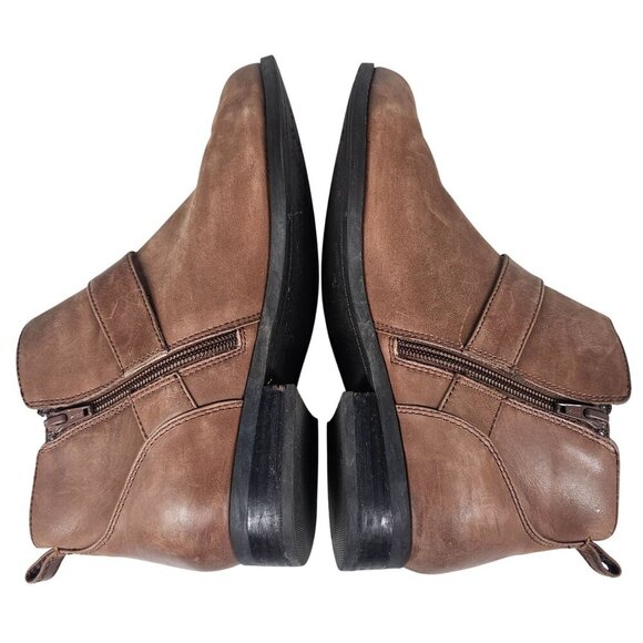 Vionic Country Logan Wide Fit Ankle Boots Side Zip Brown Leather Women's 9.5 - Picture 10 of 14